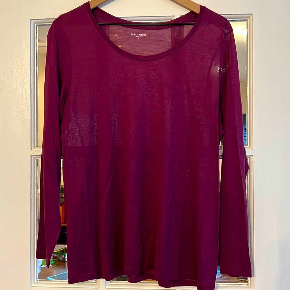 Eileen Fisher scoop neck long-sleeved tee
